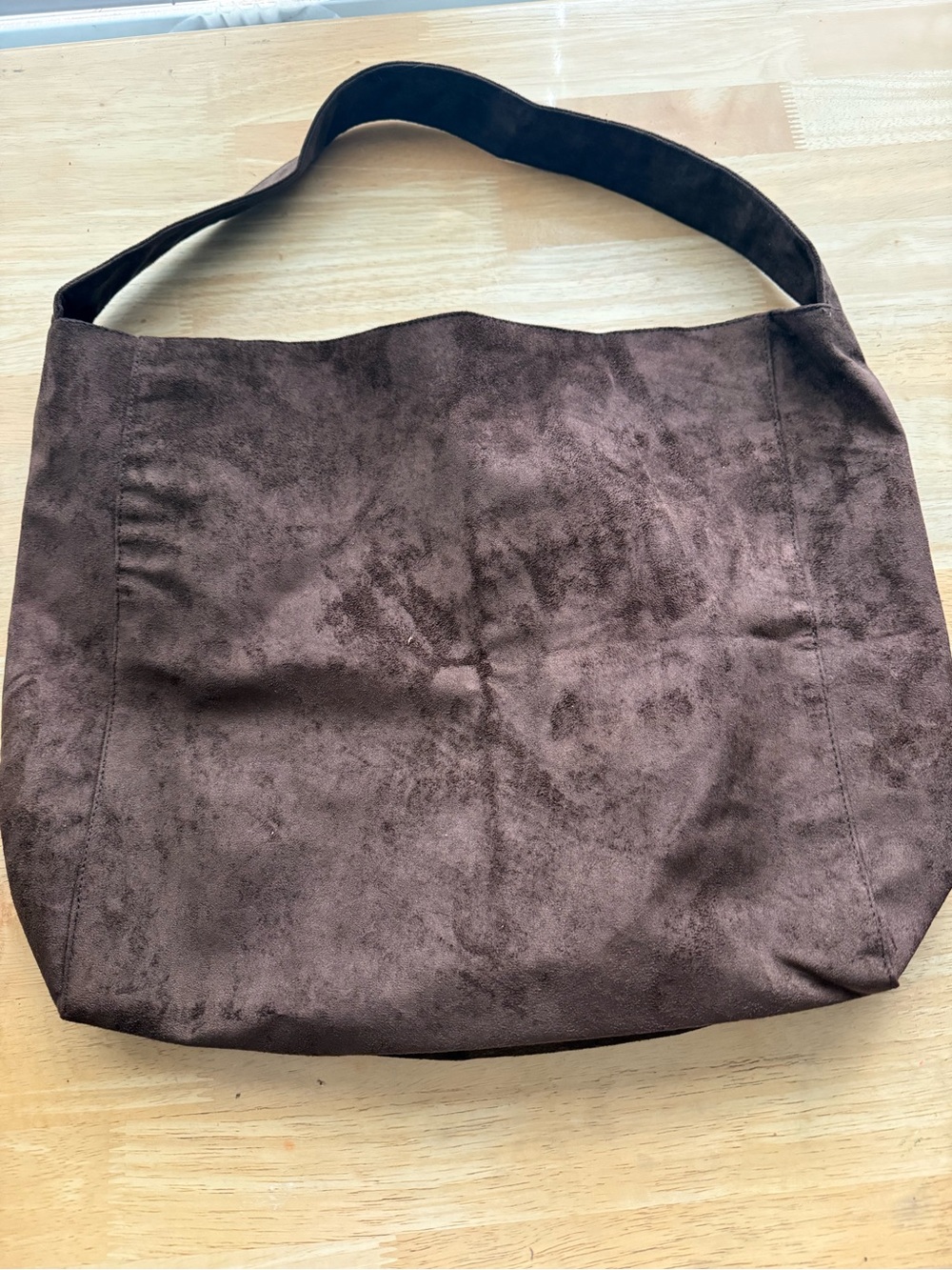 Classic Brown Suede Shoulder Bag - Everyday Tote